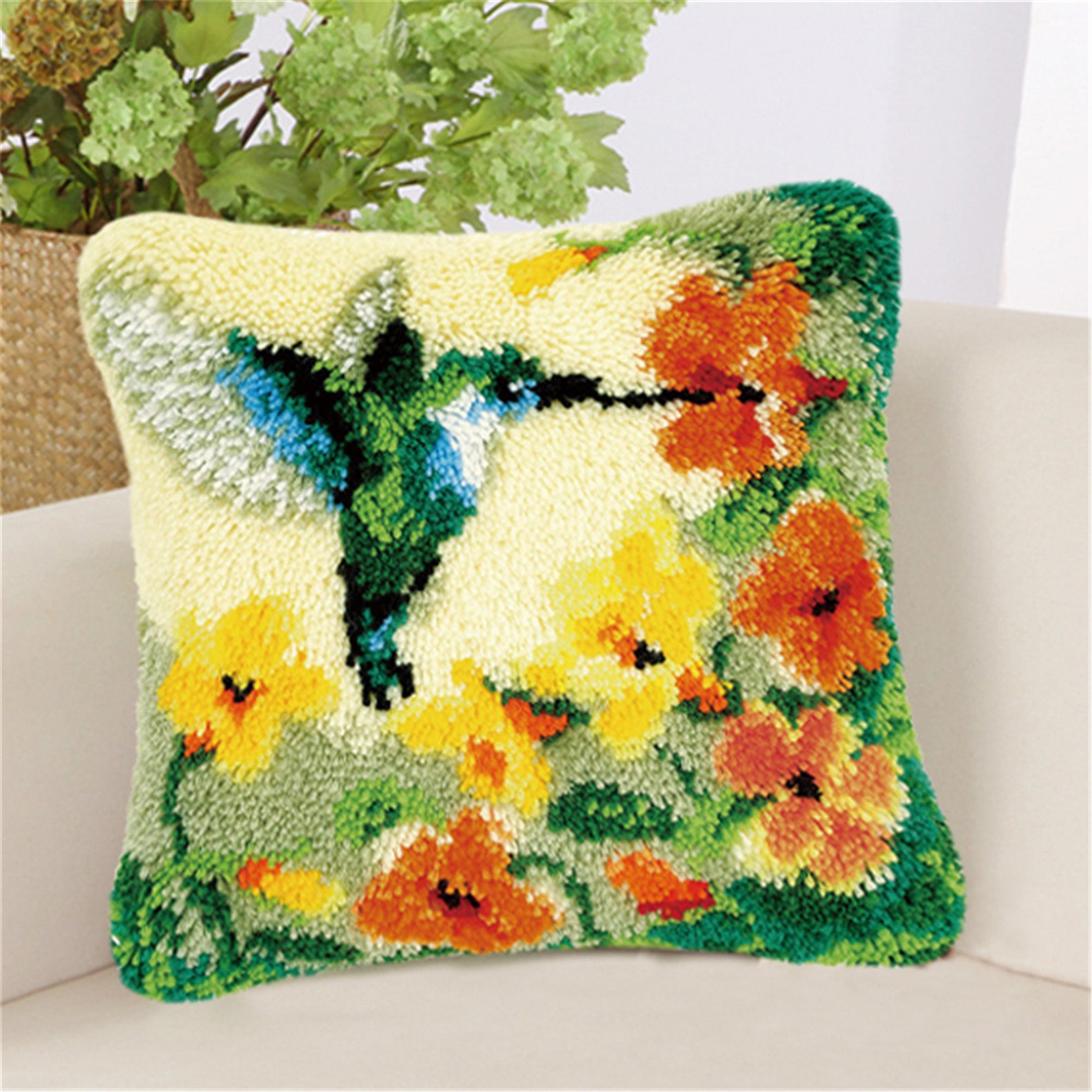 Latch Hook Kits for DIY Throw Pillow CoverColored Embroidered Etsy