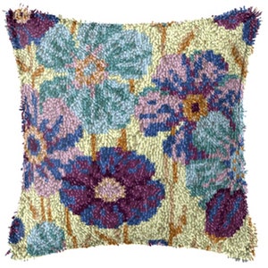 DIY-Klapphaken Kissen Kits, Farbe gedruckt Dekokissen Blumen, Kreuzstich Set Garn Stickerei für Festival Geschenk 42x42 cm