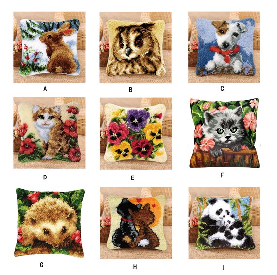 LAPATAIN Latch Hook Kits for DIY Throw Pillow Covercolored Etsy Australia