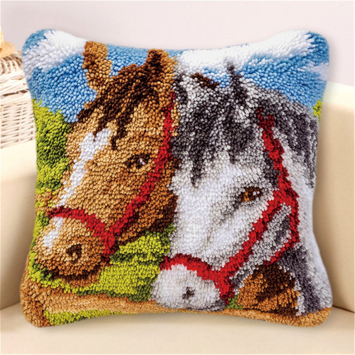 Latch Hook Kits for DIY Throw Pillow CoverColored Embroidered Etsy