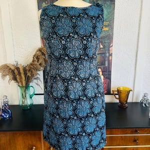 Vintage 1960’s Gold Metallic Floral Party Dress Sixties Retro