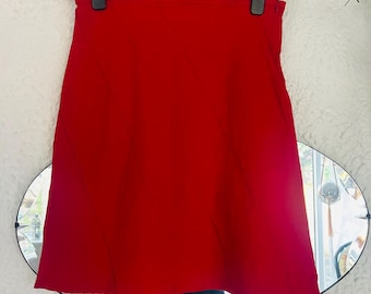 Vintage 1970’s Red A Line Short Skirt Cotton Seventies Retro Summer