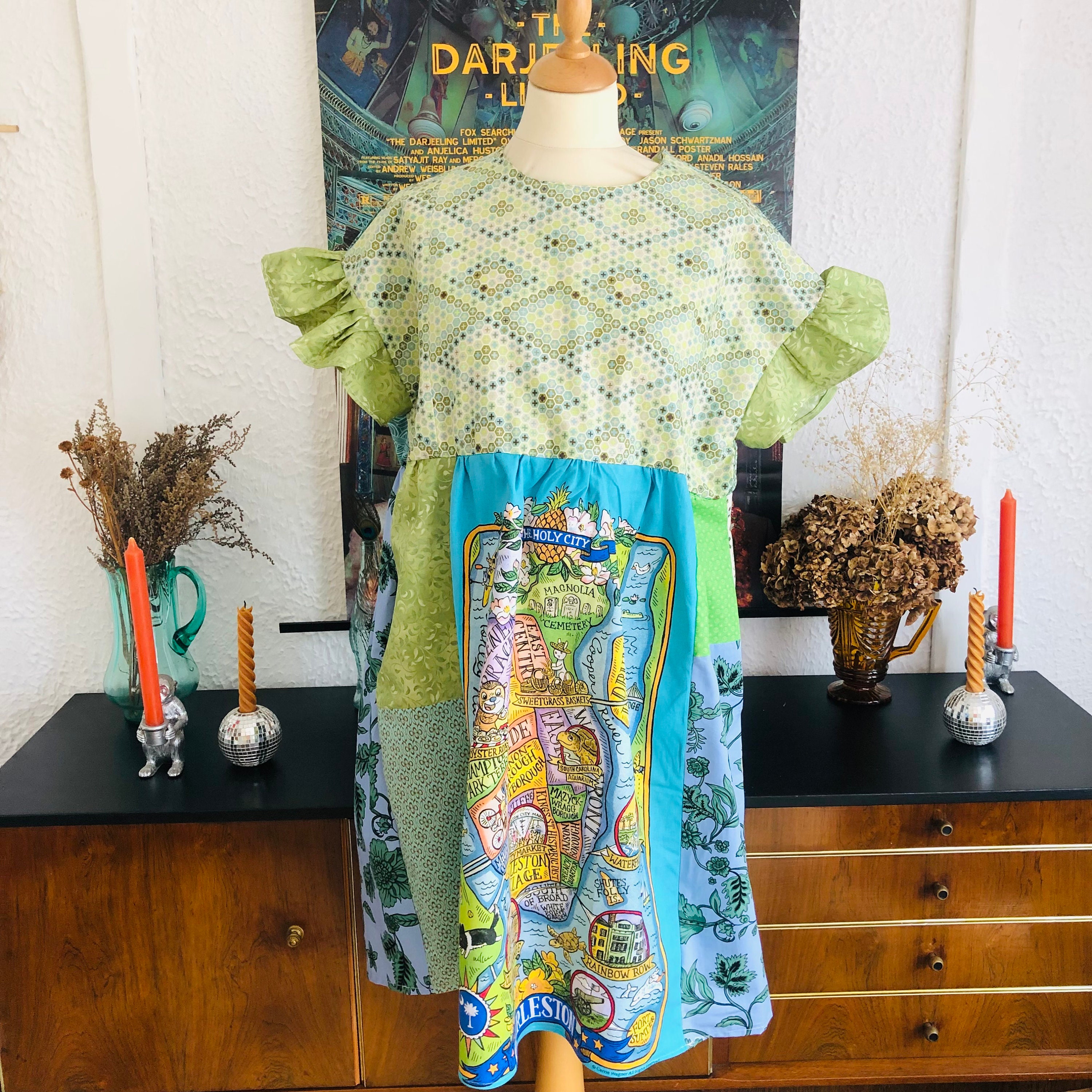 Patchwork Tea Towel Oversize Dress Handcrafted Etsy