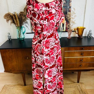 Vintage jaren 60 psychedelische bloemenprint wijde pijpen jumpsuit maat 12 retro hippie boho jaren 60