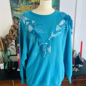 Vintage 1980’s Angora and Lambswool Statement Oversize Jumper Pullover Eighties