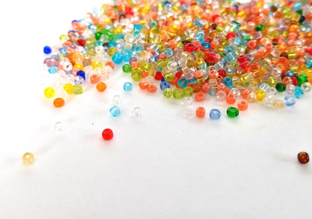 50gr of rock beads 2mm multicolored Etsy
