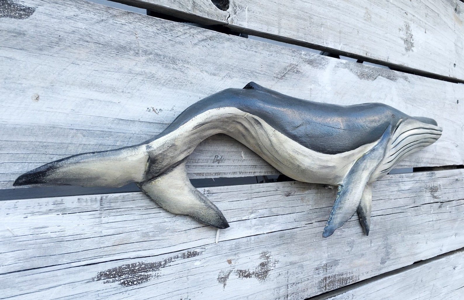Humpback Whale Wood Carving Decor Hand Carved Reclaimed Wood Etsy