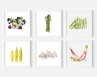 Eat The Rainbow mini prints | Kitchen Art | Fruit Art | Veg Art