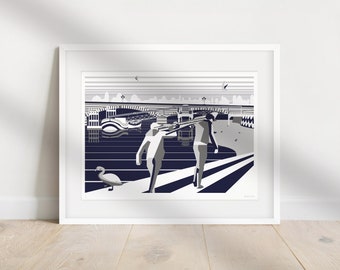 Rowing Art | Putney Bridge | Wellies | Rowing gift | Putney Bridge