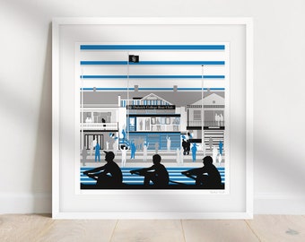 Dulwich College Boat Club, Putney | Giclée print | Rowing Art | Rowing Gifts