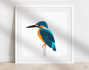 Kingfisher Édition Limitée (25) Giclée Print | Art des oiseaux | Martin-pêcheur | Oiseaux britanniques