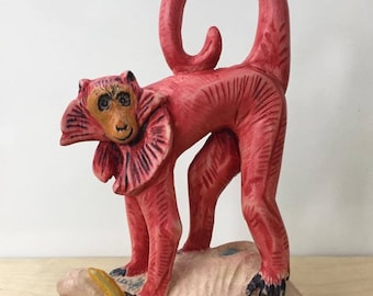 Monkey - one of a kind wooden sculpture