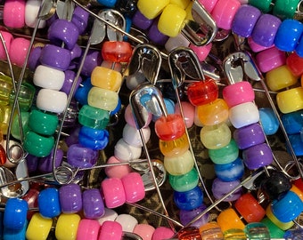 pony bead pride flag pins - handmade