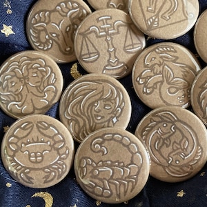 handmade astrology buttons