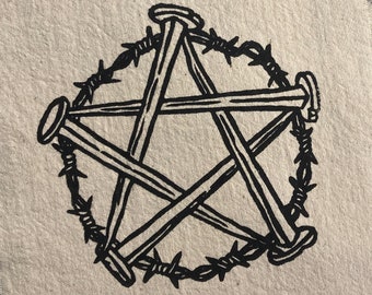 barbed pentacle fabric patch