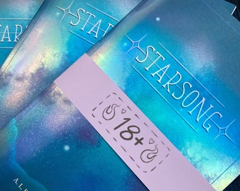 STARSONG, eine queere 18+ Sci-Fi Kurzgeschichte, holografisches Cover