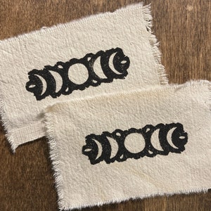 moon phases fabric patch
