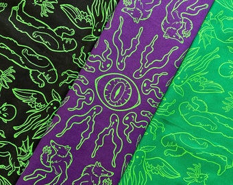 C-GRADE cryptids bandana & tarot cloth 22", 100% cotton