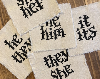 pronoun thorns fabric patch