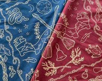 C-GRADE forest witch bandana & tarot cloth 22", 100% cotton