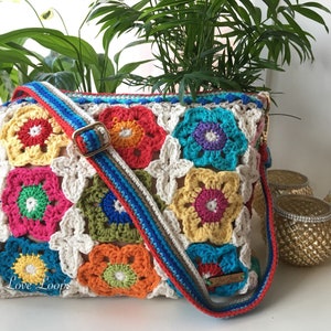 Crystal Flower crochet bag pattern,bag pattern,crochet bag pattern, crochet beach bag pattern, bag pattern, crochet project PDF PATTERN ONLY