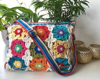 Crystal Flower crochet bag pattern,bag pattern,crochet bag pattern, crochet beach bag pattern, bag pattern, crochet project PDF PATTERN ONLY