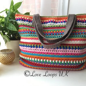 Tulip fields Stripe crochet bag pattern,tote bag pattern,crochet bag pattern, crochet beach bag pattern, bag pattern,PDF PATTERN image 1