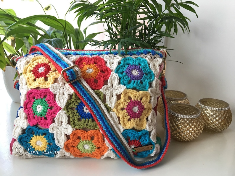 Crystal Flower Crochet Bag Pattern,bag Pattern,crochet Bag Pattern ...