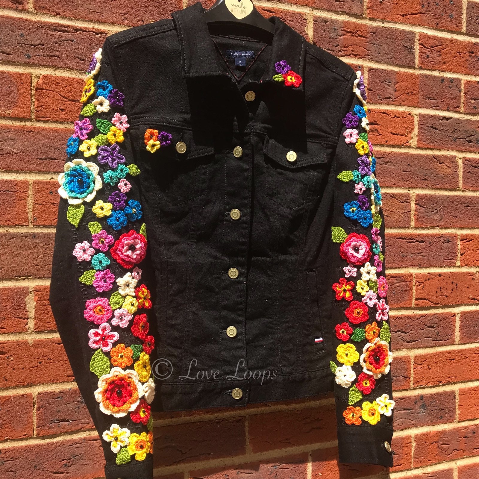 ANNIEWEAR Hudson Floral Jacquard Denim Jacket (S-XL)