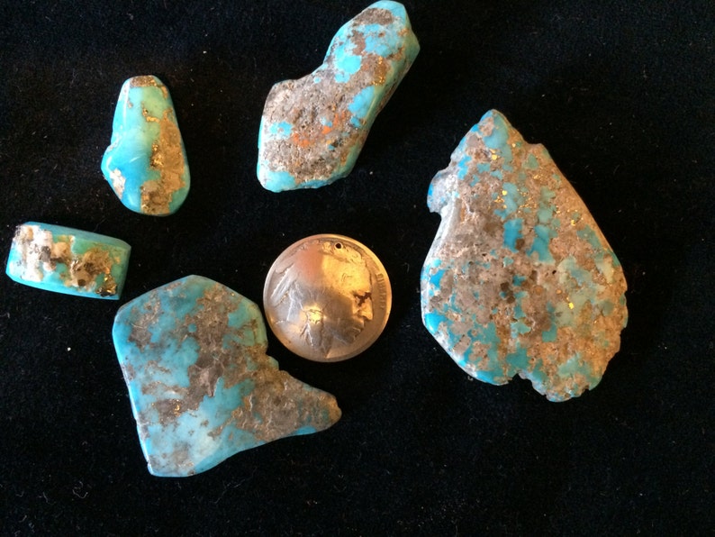 Morenci turquoise high grade cab with pyrite Etsy