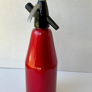 Vintage 1960s Red Seltzer Bottle Austria