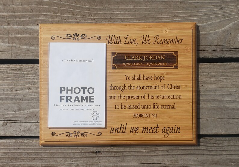 Engraved Personalized Memorial Picture Frame Reclaimedwood Etsy