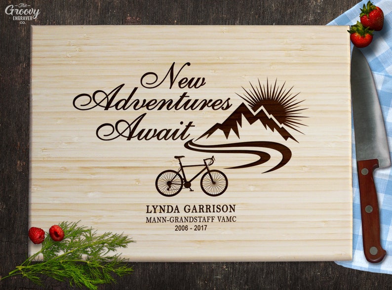 Personalized Custom Engraved Bamboo Cutting Board Retirement Etsy
