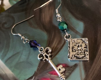 Book Sorcery Mismatched Dangle Earrings