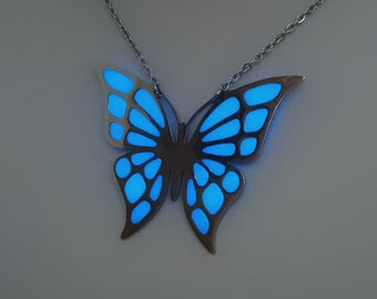 Butterfly necklaces for women, sister gift for her, glow in the dark