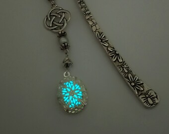 Aqua Glow In The Dark Bookmark