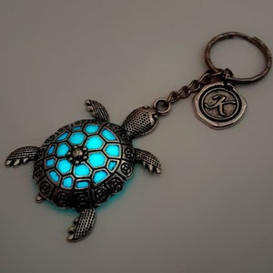 Large or Small Personalized Turtle Keychain, Glow In The Dark Turtle Key ring