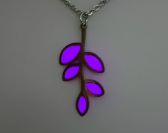 Leaf necklace, bridesmaid gift for women, gifts for her glow in the dark