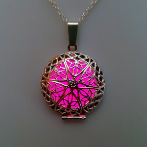 Pink Glowing Necklace, Girlfriend gift, Anniversary Gift, Christmas present