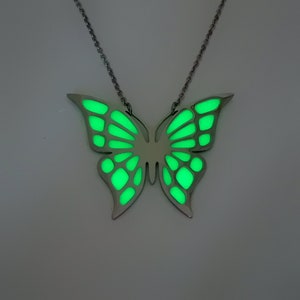 Butterfly necklaces for women, sister gift for her, glow in the dark