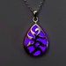 Purple Glow in the Dark Teardrop Necklace, Glow Pendant, Christmas Gift