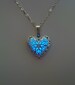 Blue Heart Necklace, Christmas gifts, Glow in the Dark Pendant, Bridesmaid Necklace 