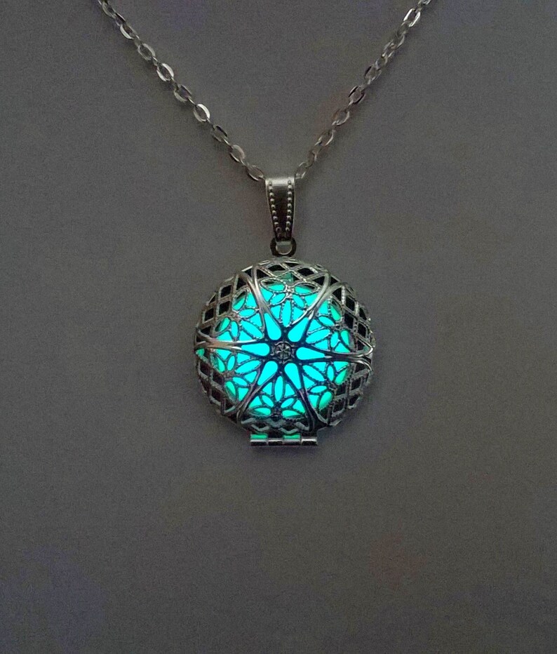 Aqua Glow in the Dark Necklace, Christmas gifts, best friend gift,  sister gift 