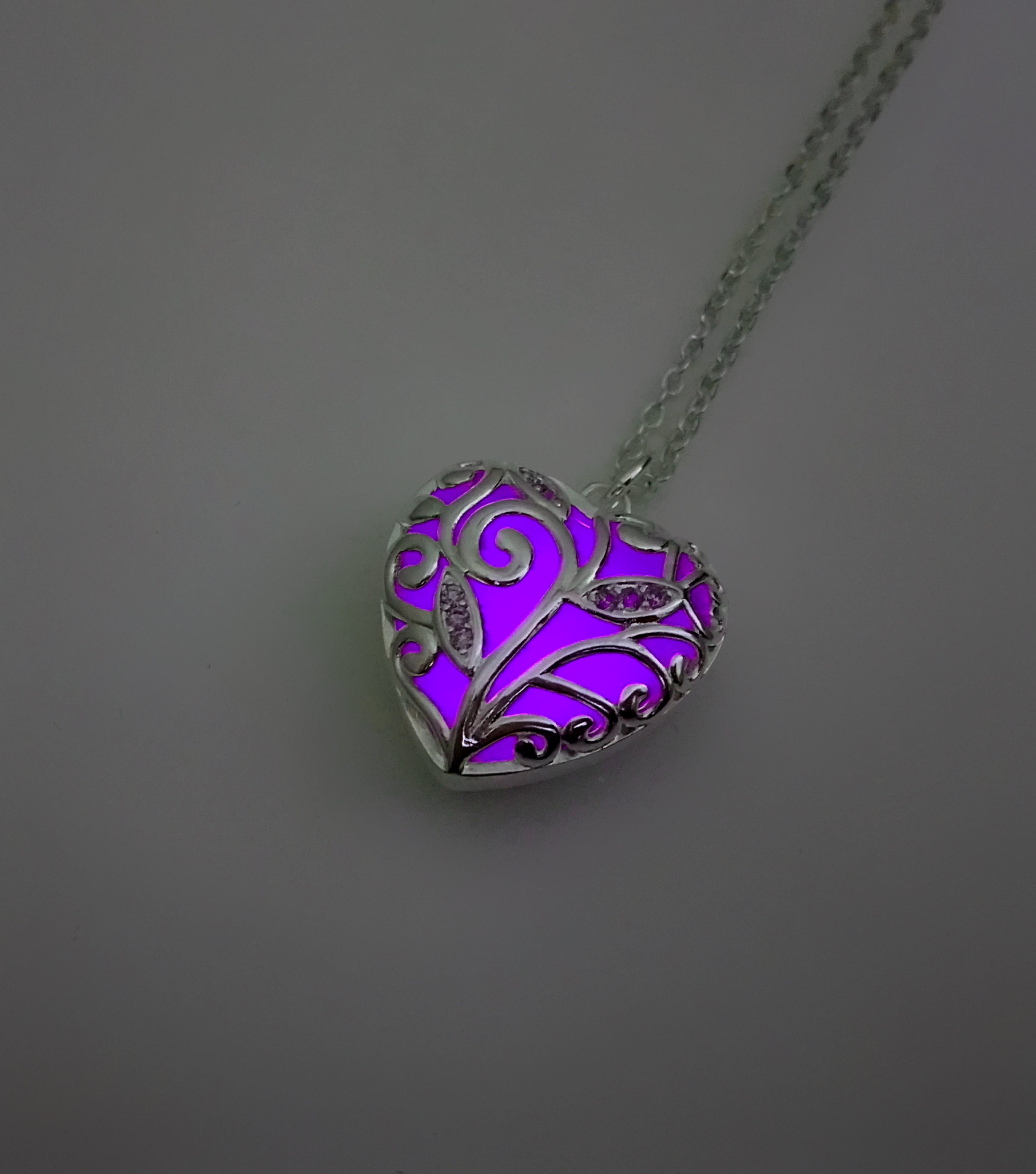 Purple Heart Necklace Valentines Day 