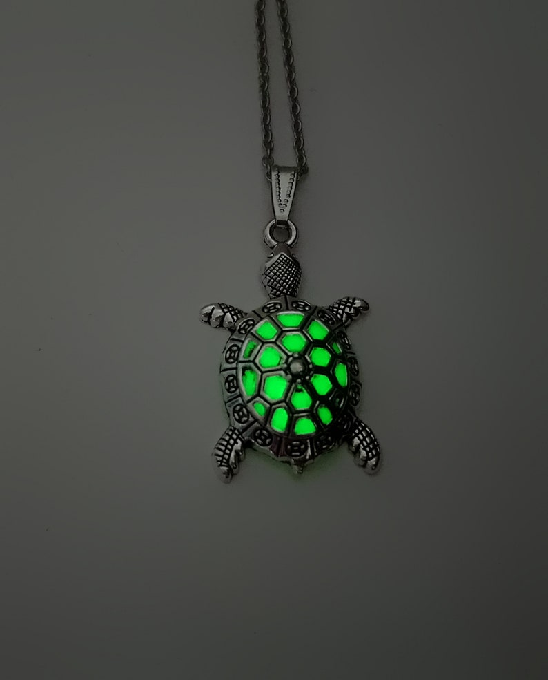 Glow in the Dark Small Turtle Necklace Beach Jewelry Turtle Etsy