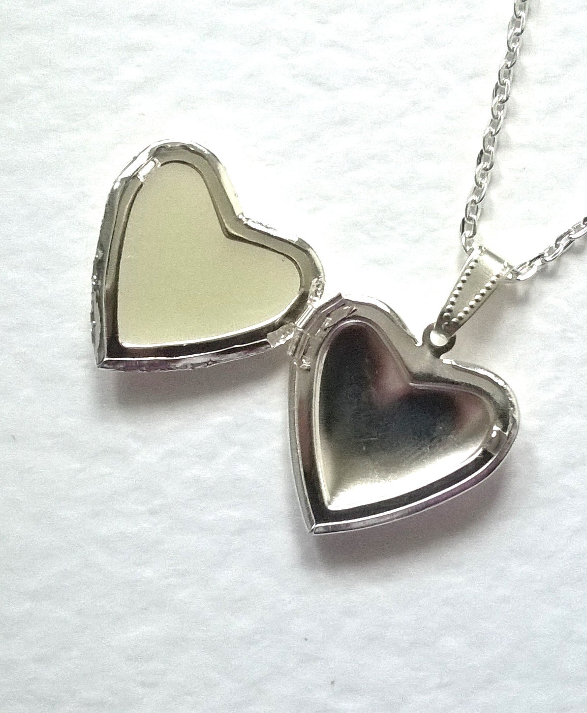 Heart Glow in the Dark Photo Locket AQUA Etsy