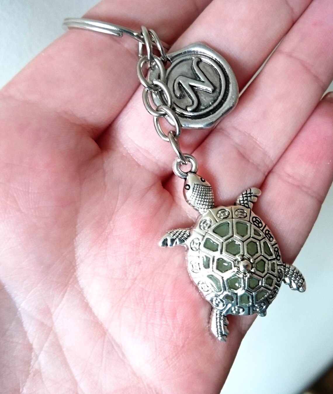 Personalized Turtle Keychain Glow in the Dark Turtle Keyring Etsy UK