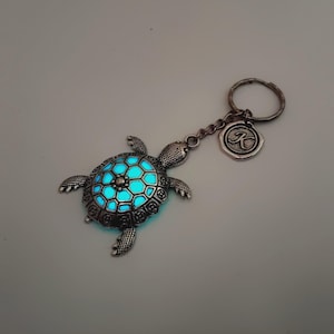 Large or Small Personalized Turtle Keychain, Glow In The Dark Turtle Key ring