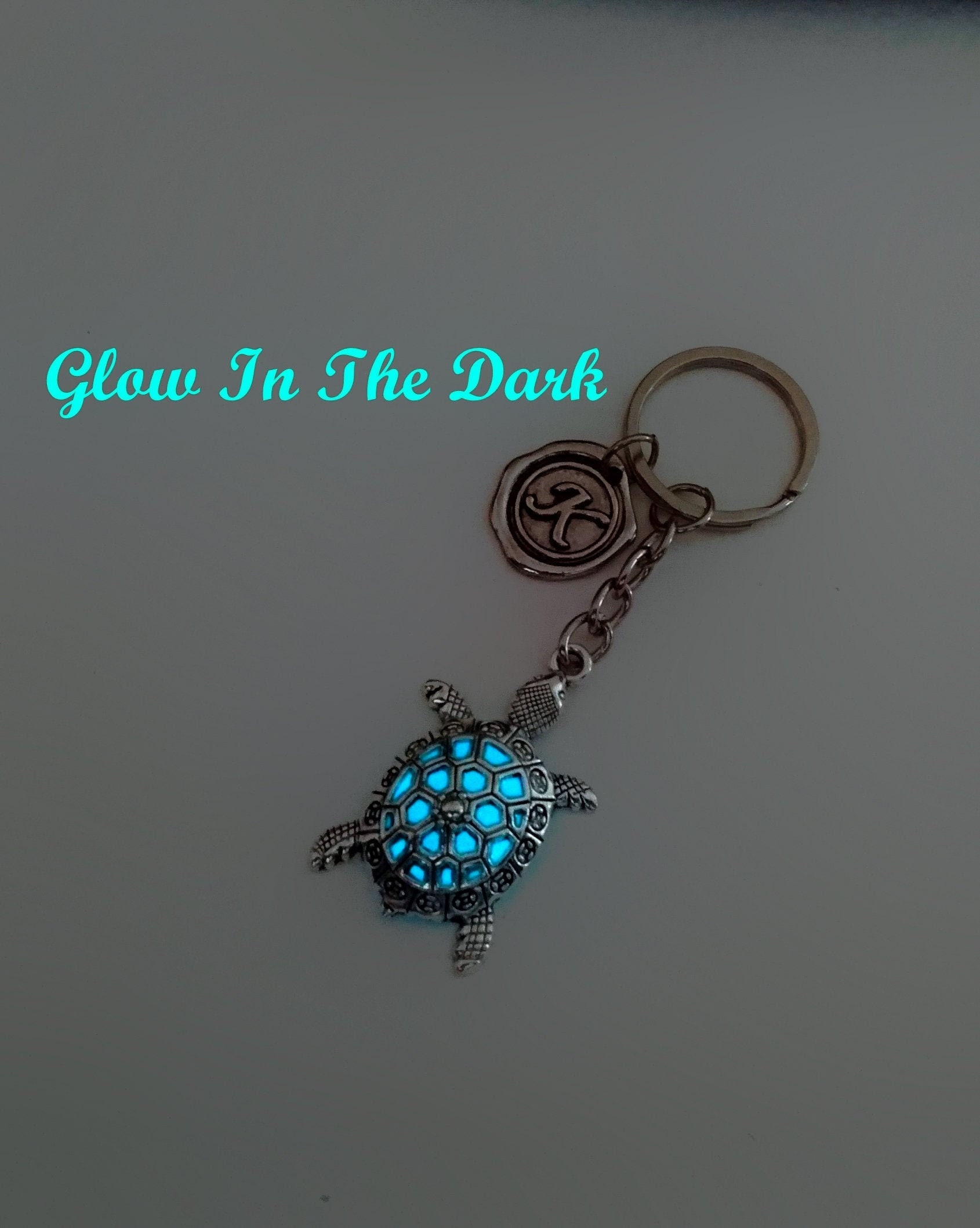 Personalized Turtle Keychain Glow in the Dark Turtle Keyring Etsy UK