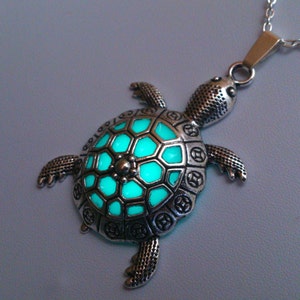 Sea Turtle Glow in the Dark Necklace, Beach Jewelry, Gifts for Her, Christmas stocking